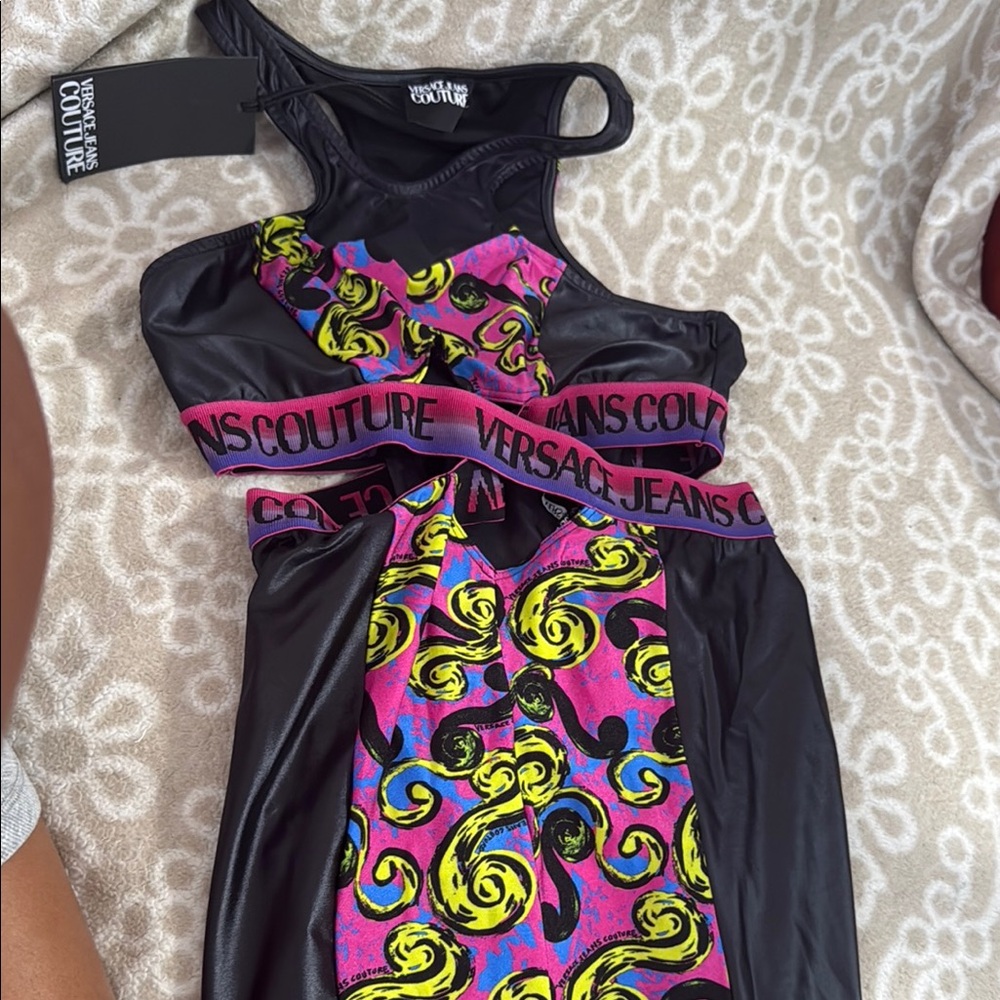 Versace Jeans Couture Black and Multicolor Dress